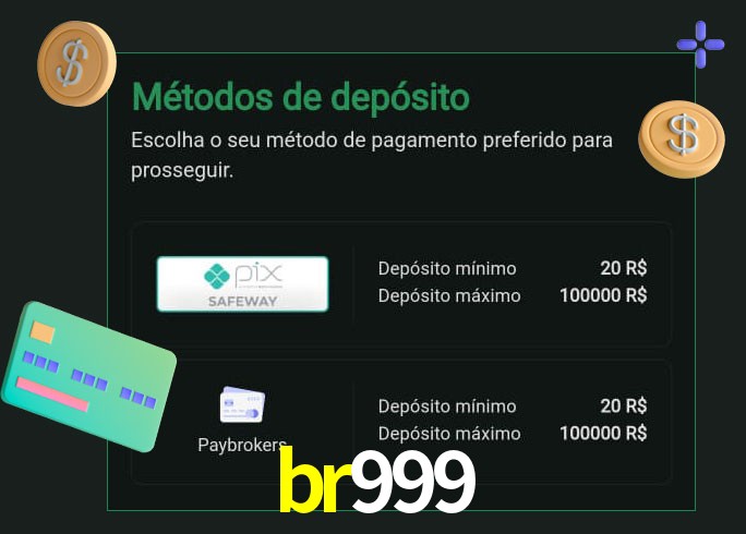 O cassino br999 oferece uma grande variedade de métodos de pagamento